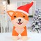 GOOSH 4FT Christmas Inflatables Outdoor Decorations Blow Up Shiba Inu Dog Built-in LEDs
